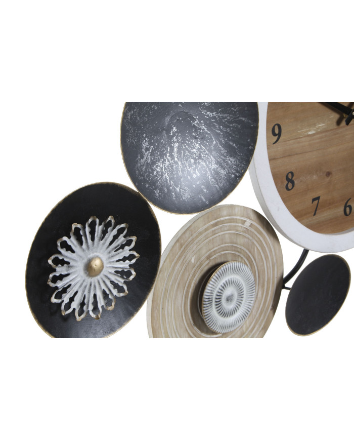 RELOJ PARED METAL MADERA 105,4X6,5X51,5 MULTICOLOR