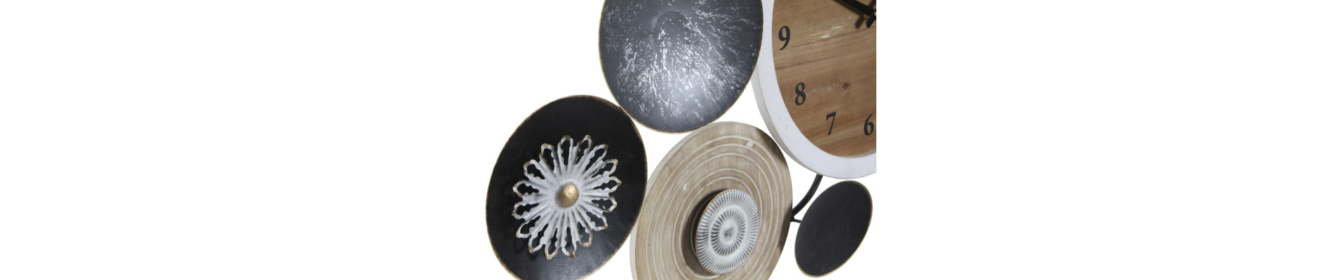 RELOJ PARED METAL MADERA 105,4X6,5X51,5 MULTICOLOR