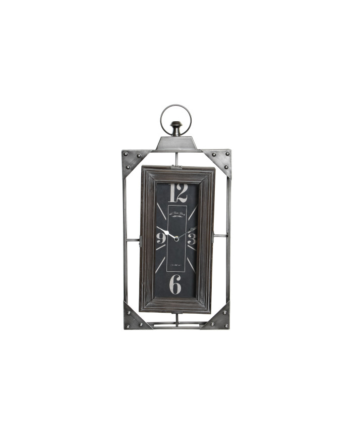 RELOJ PARED HIERRO MADERA 29X6,5X61 GRIS