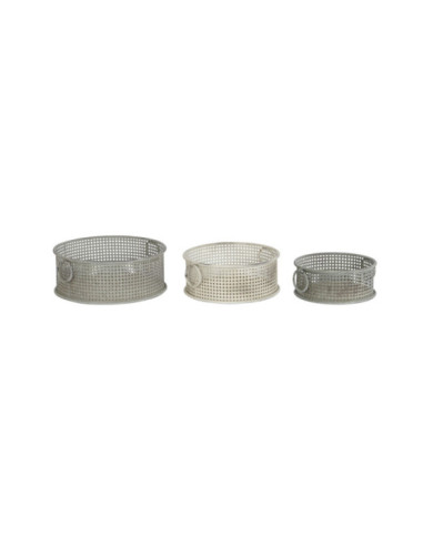 CESTA SET 3 METAL 43X42X17 ENVEJECIDO MULTICOLOR