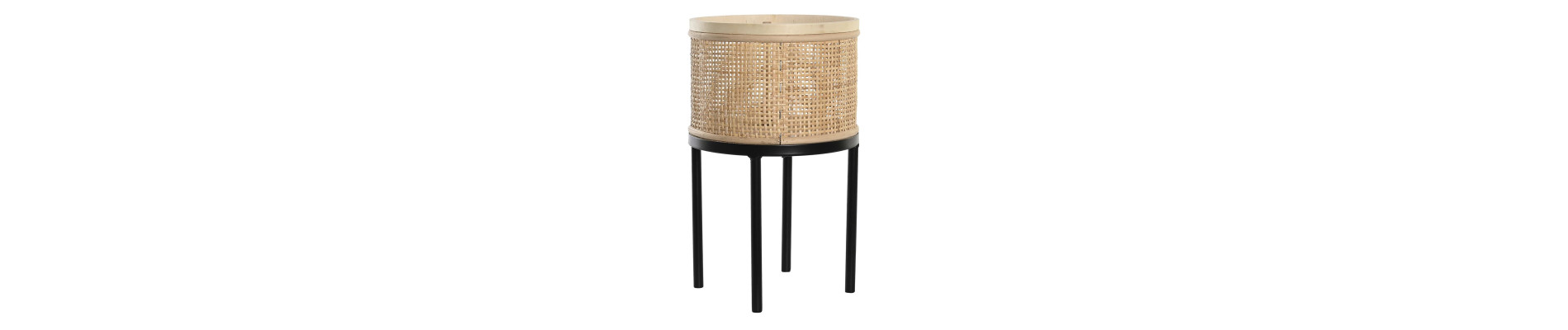 MACETERO RATAN METAL 20X20X58,5 NATURAL