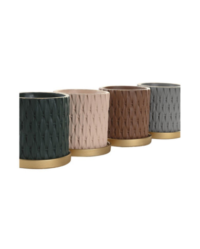 MACETA CEMENTO 15X15X15 CON PLATO 4 SURT.