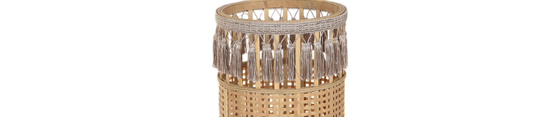 MACETERO SET 2 BAMBU METAL 32X32X68 NATURAL MARRON