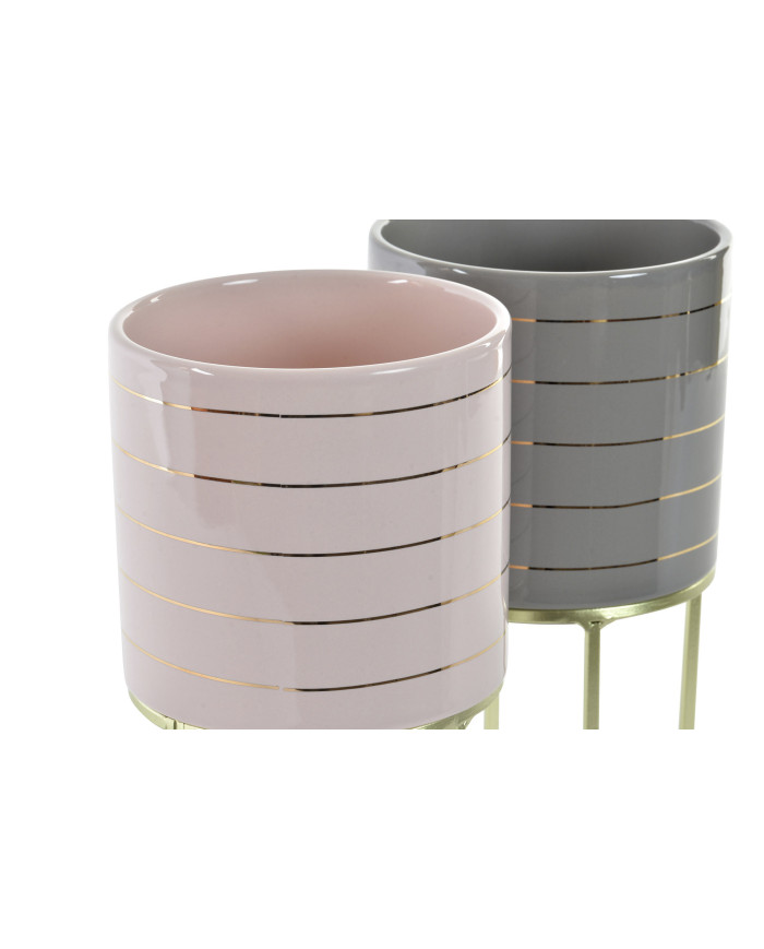MACETERO CERAMICA 12,2X12,2X21 12,2 RAYAS 2 SURT.