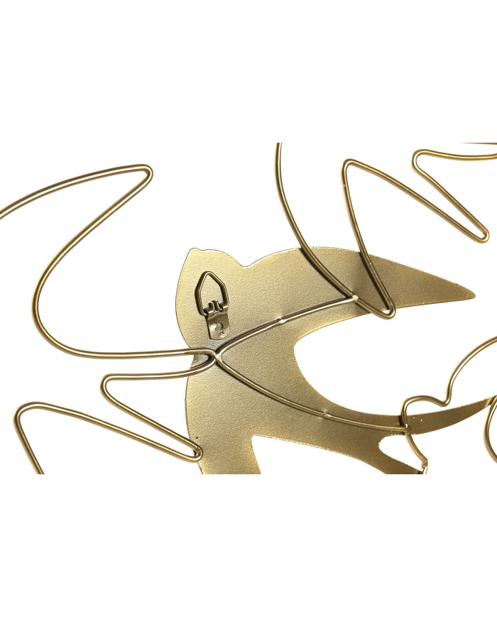 DECORACION PARED METAL 52X14X37 GOLONDRINAS DORADO
