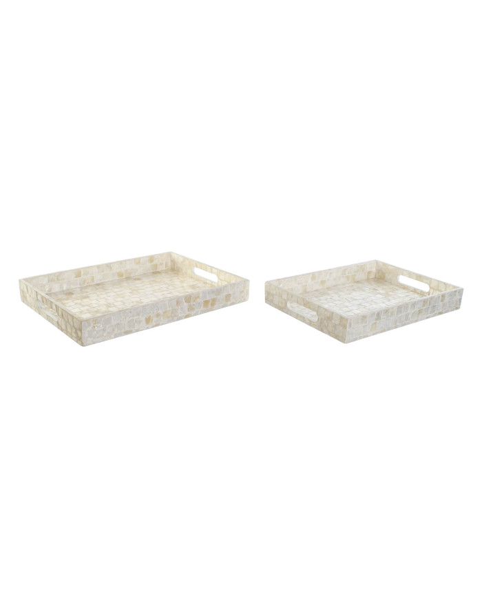 BANDEJA DECORACION SET 2 NACAR 40X30X5 BANDEJA DEC