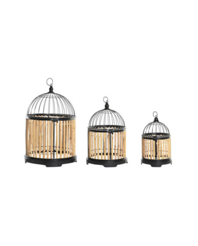 JAULA SET 3 RATAN METAL 38X38X61,6 NATURAL