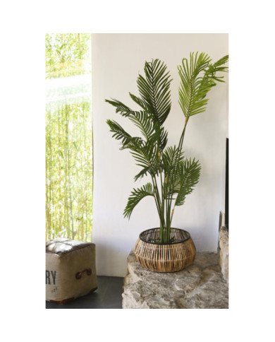 MACETERO SET 2 RATAN METAL 50X50X25,4 NATURAL
