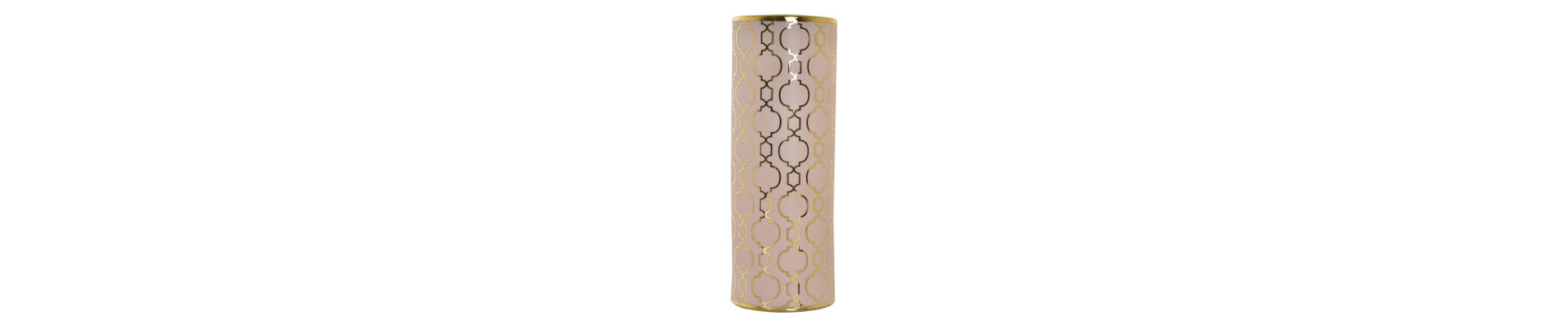 JARRON PORCELANA 17X17X32 CROMADO ROSA