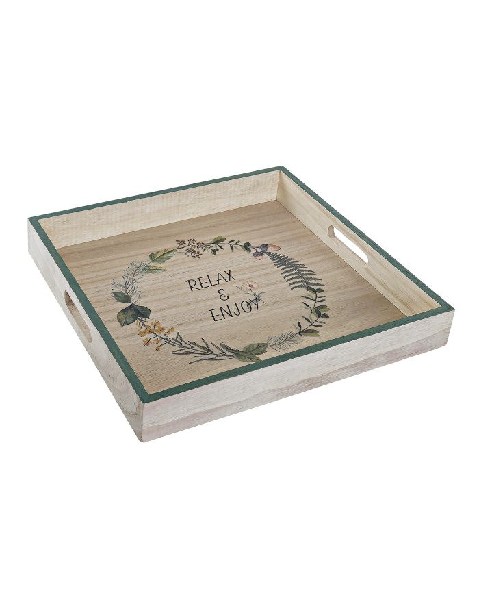 BANDEJA DECORACION MADERA 32X32X4,5 NATURAL