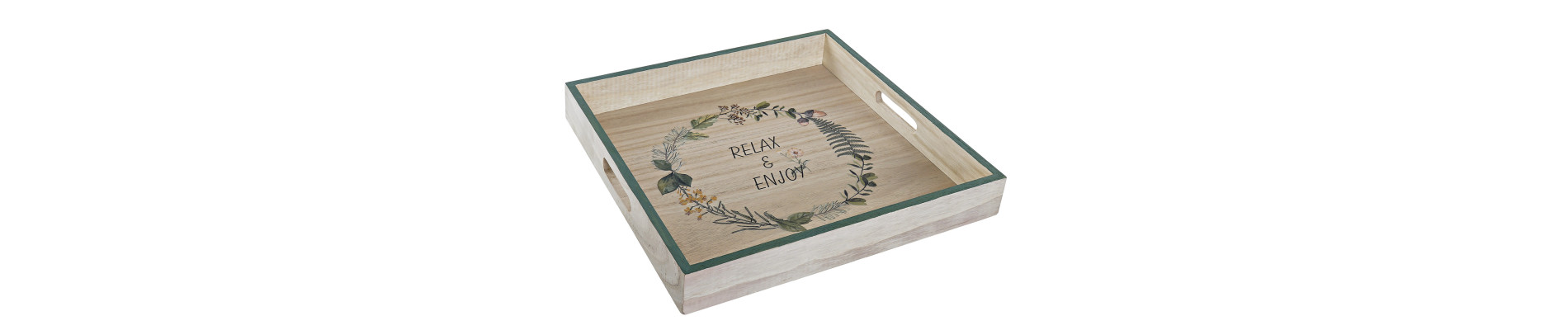 BANDEJA DECORACION MADERA 32X32X4,5 NATURAL