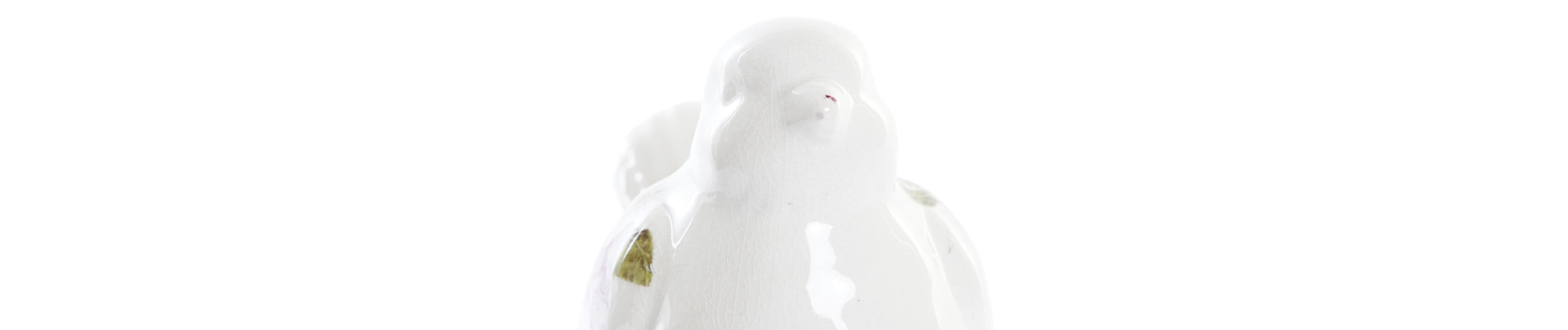 FIGURA GRES 19X11X14 PAJARO BLANCO