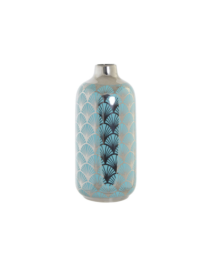 JARRON PORCELANA 15X15X41,5 CROMADO TURQUESA