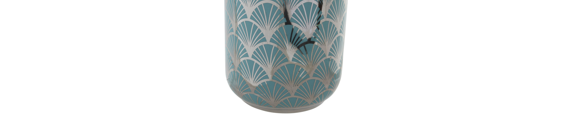 JARRON PORCELANA 15X15X41,5 CROMADO TURQUESA