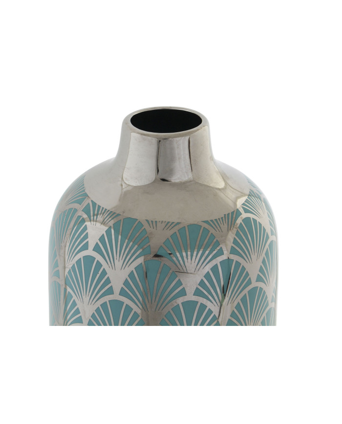 JARRON PORCELANA 15X15X41,5 CROMADO TURQUESA