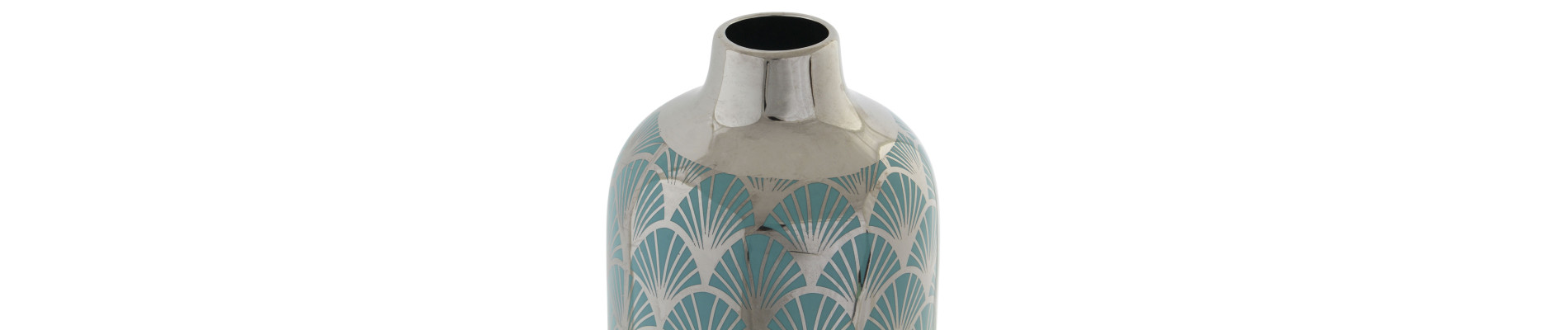 JARRON PORCELANA 15X15X41,5 CROMADO TURQUESA