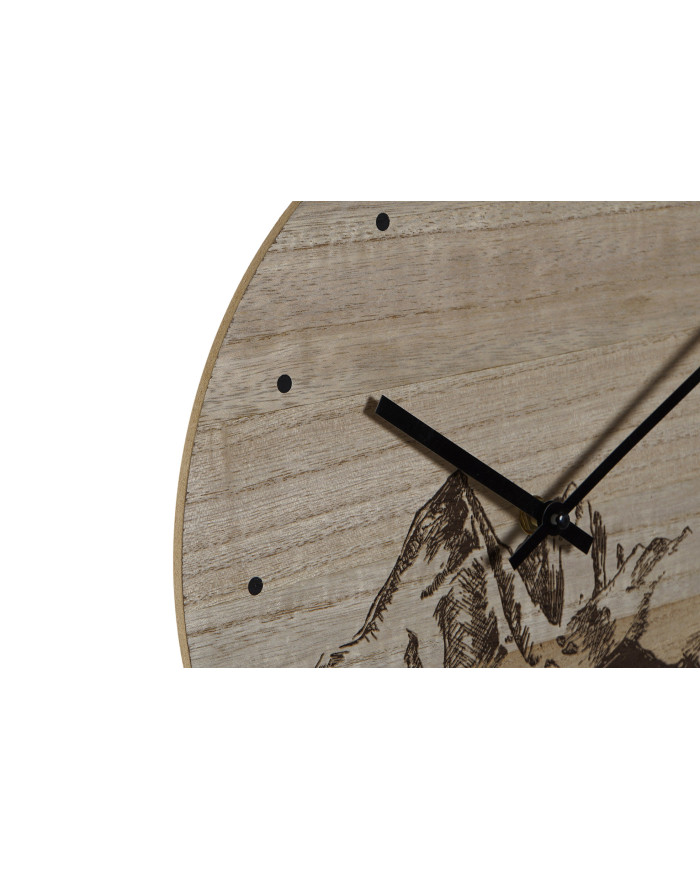 RELOJ PARED MDF 30X30X1,5 MONTAÑA NEGRO