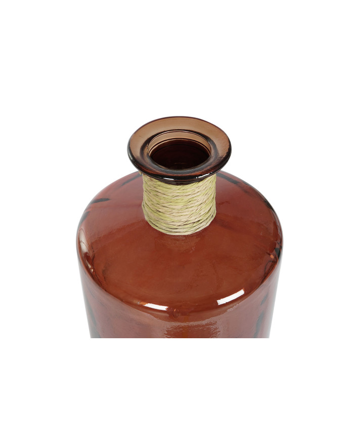 JARRON CRISTAL RECICLADO CUERDA 25X25X75 TERRACOTA