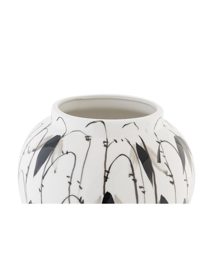 TIBOR PORCELANA 22X22X42 HOJAS BLANCO