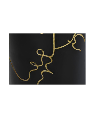 JARRON RESINA 35X35X90 BESO MATE NEGRO