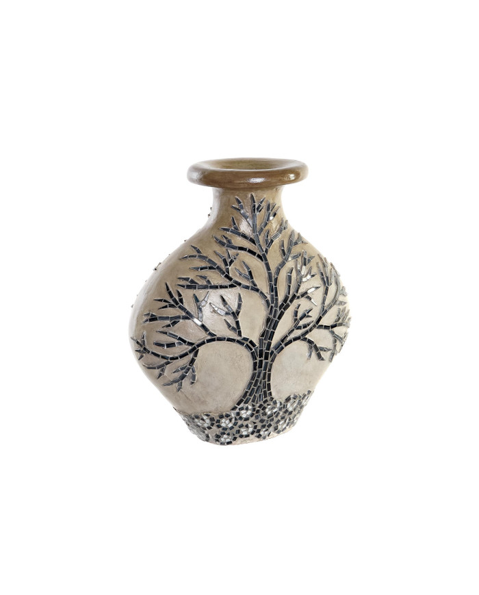 JARRON CRISTAL TERRACOTA 30X15X33,5 ARBOL BEIGE