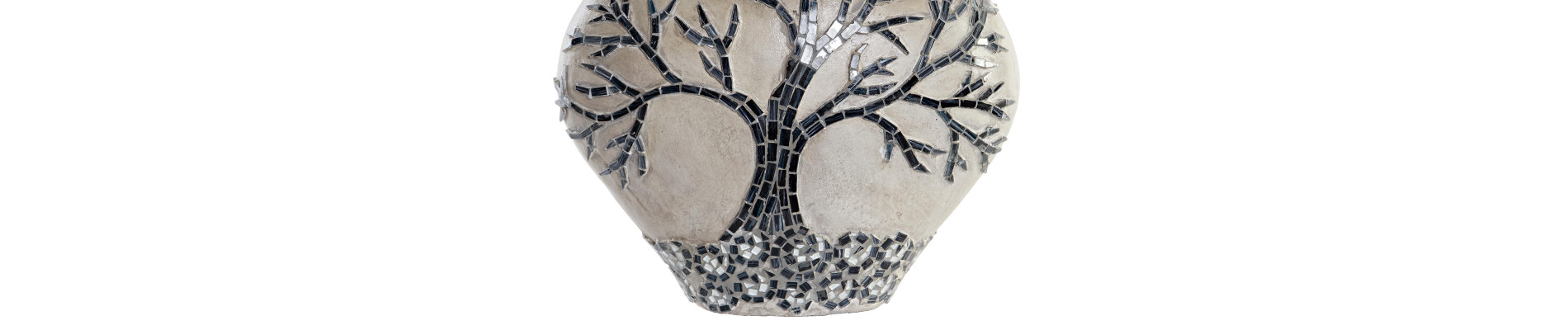 JARRON CRISTAL TERRACOTA 30X15X33,5 ARBOL BEIGE