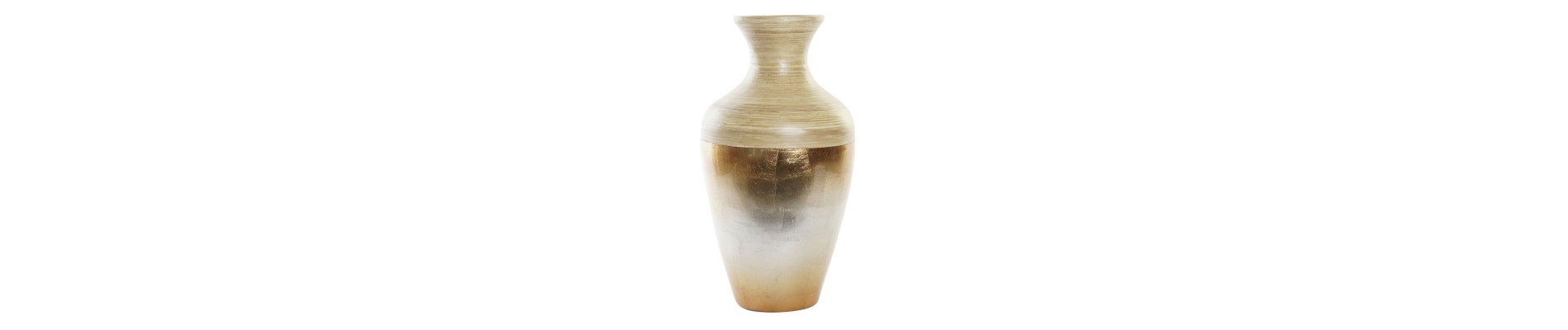 JARRON NACAR BAMBU 25X25X53 HOJAS NATURAL BICOLOR