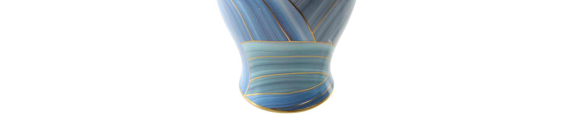 JARRON PORCELANA 17X17X31 TAPA AZUL