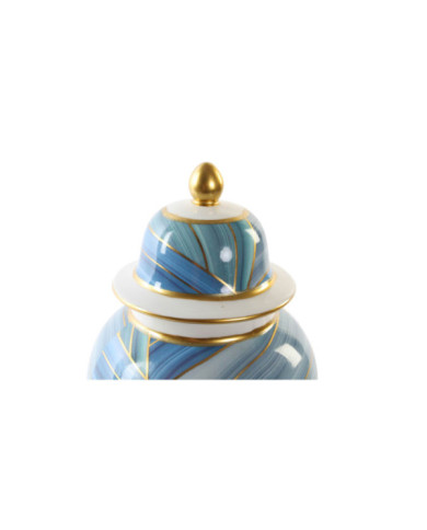 JARRON PORCELANA 17X17X31 TAPA AZUL
