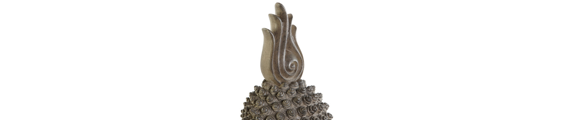 FIGURA RESINA 30X29X58 BUDA CABEZA GRIS