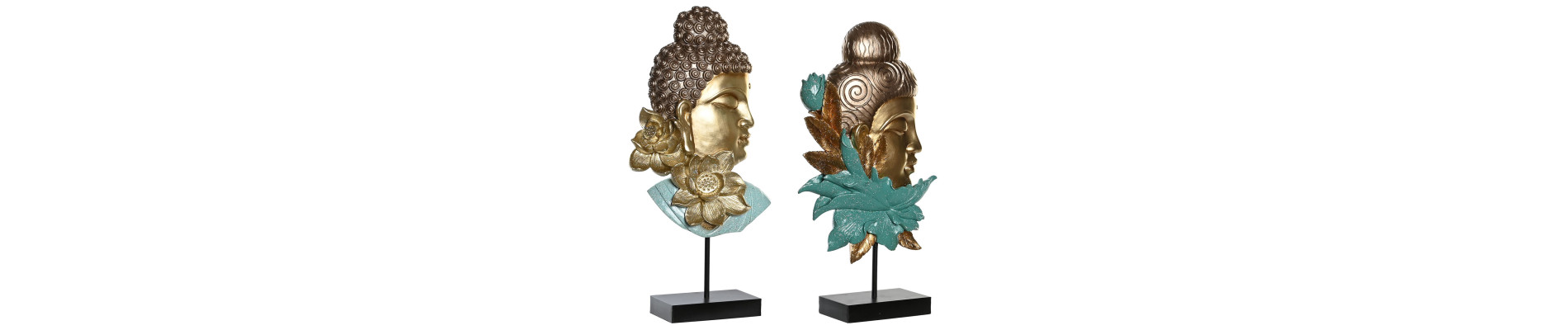 FIGURA RESINA METAL 22X8X42,5 BUDA 2 SURT.