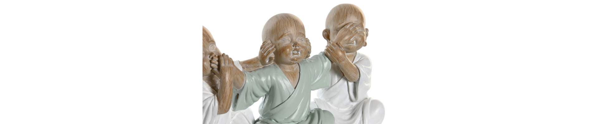 FIGURA RESINA 16X6,5X9,5 MONJES MULTICOLOR