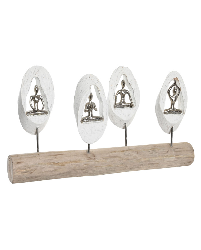 FIGURA MANGO ALUMINIO 56X8X31 YOGA BLANCO