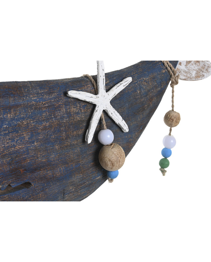 FIGURA MANGO RESINA 37X11X39 BALLENA NATURAL AZUL