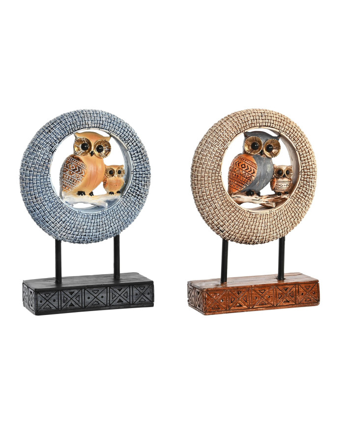 FIGURA RESINA METAL 16,5X6X25,5 BUHOS 2 SURT.