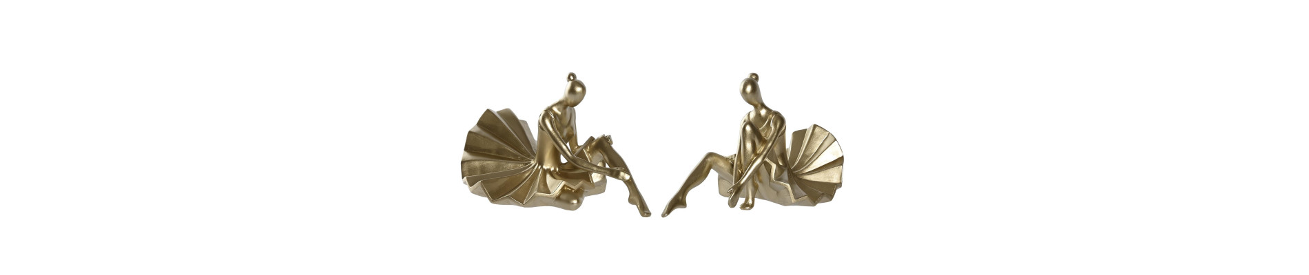 FIGURA RESINA 20X16X33,5 BAILARINA DORADO
