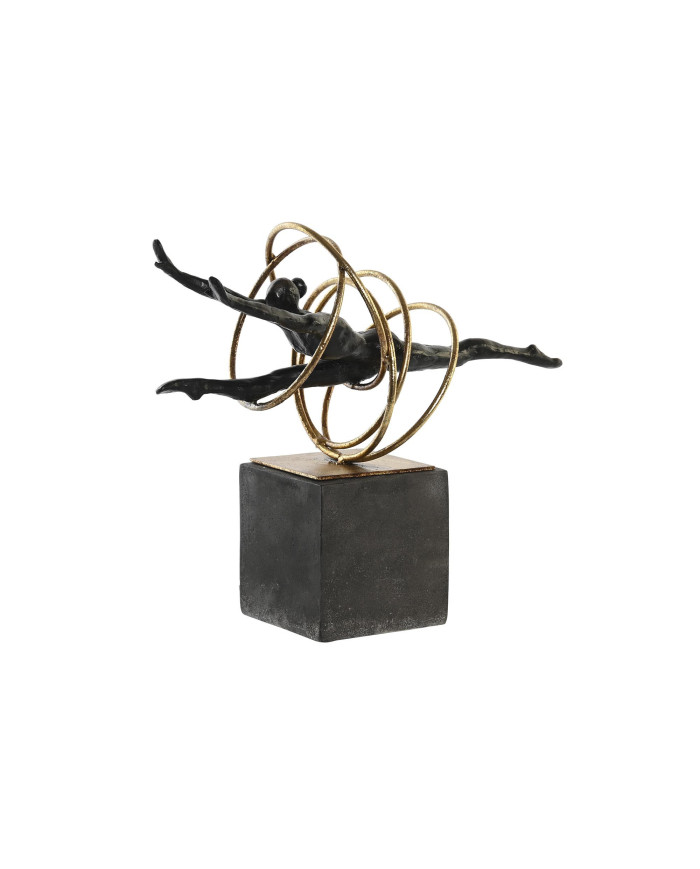 FIGURA RESINA METAL 36X14X29,5 GIMNASTA NEGRO