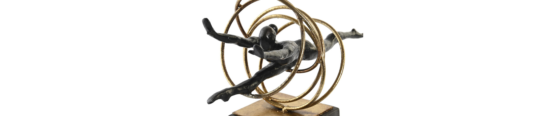 FIGURA RESINA METAL 36X14X29,5 GIMNASTA NEGRO