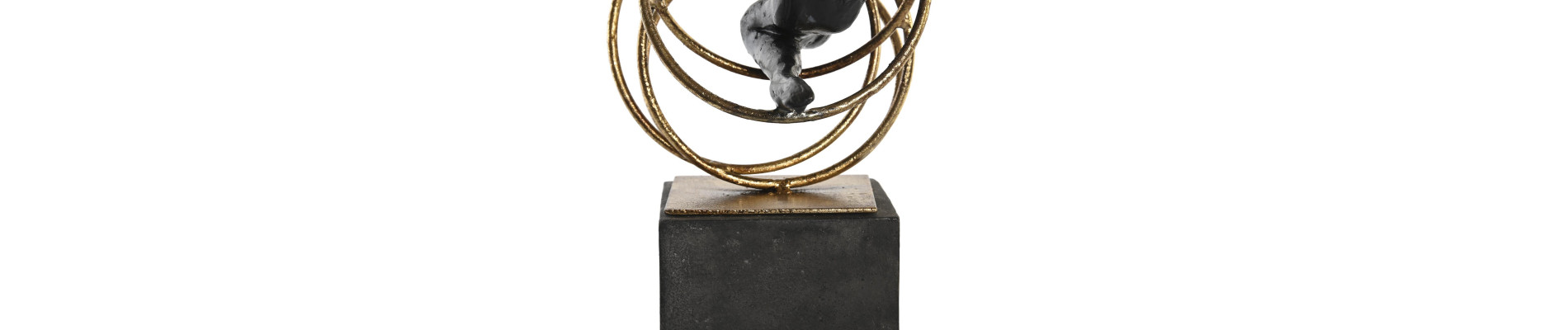 FIGURA RESINA METAL 36X14X29,5 GIMNASTA NEGRO