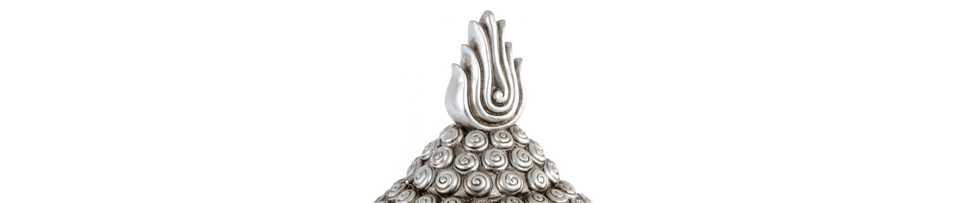 FIGURA RESINA 27X24X49 CABEZA BUDA PLATEADO