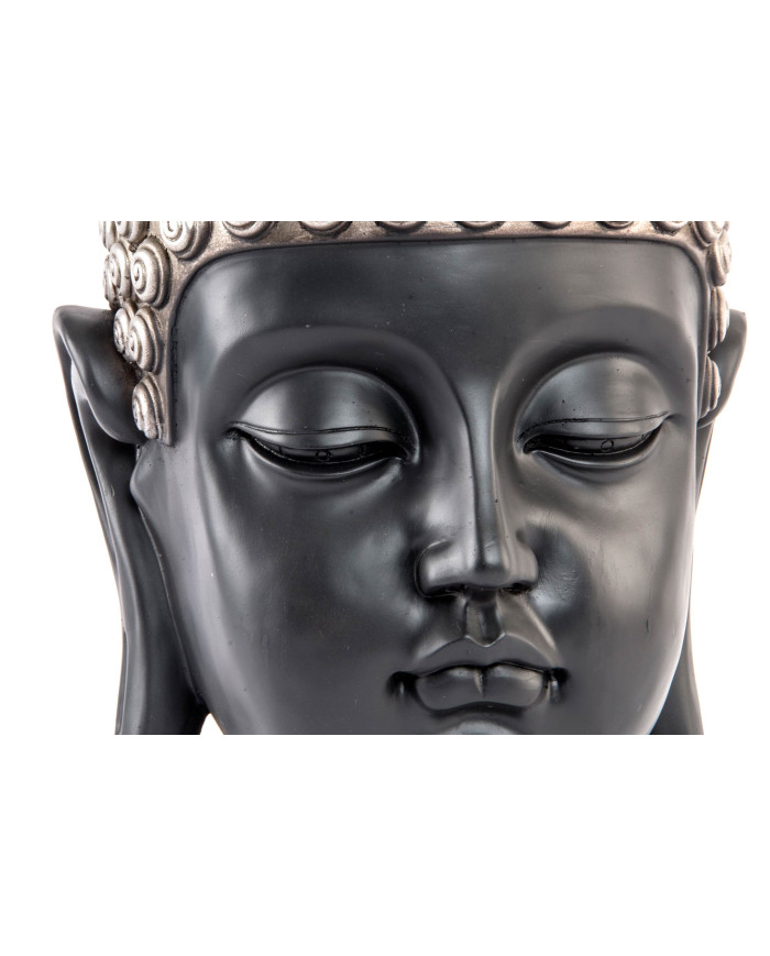 FIGURA RESINA 27X24X49 CABEZA BUDA PLATEADO