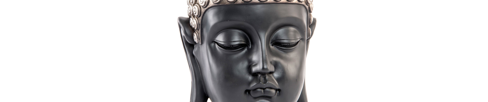 FIGURA RESINA 27X24X49 CABEZA BUDA PLATEADO