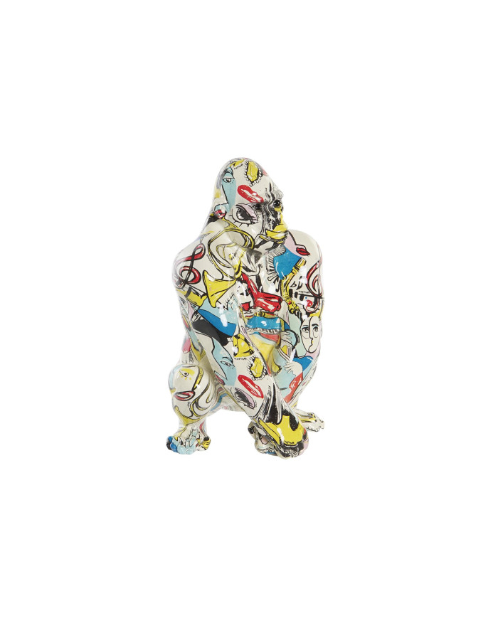FIGURA RESINA 14X13X22 GORILA DORADO