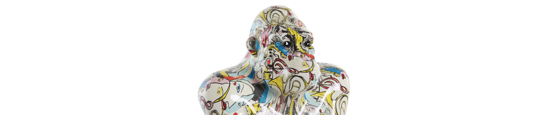 FIGURA RESINA 28,5X26,5X41 GORILA DORADO