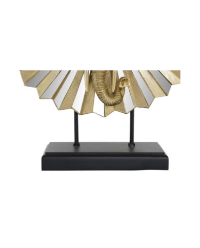 FIGURA RESINA CRISTAL 47X18X56,5 ELEFANTE DORADO