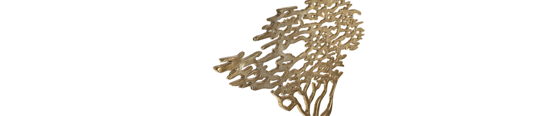 FIGURA ALUMINIO MARMOL 58X10X54 ARBOL DORADO