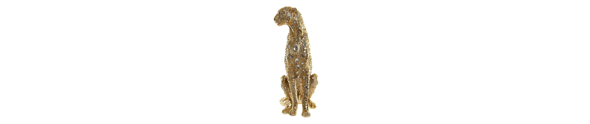 FIGURA RESINA 23,5X15X37 LEOPARDO DORADO