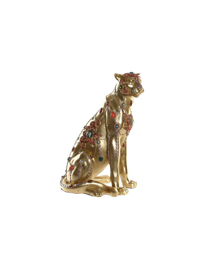 FIGURA RESINA 25,5X17X33 LEOPARDO DORADO