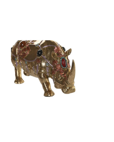 FIGURA RESINA 22X6,5X9 RINOCERONTE DORADO