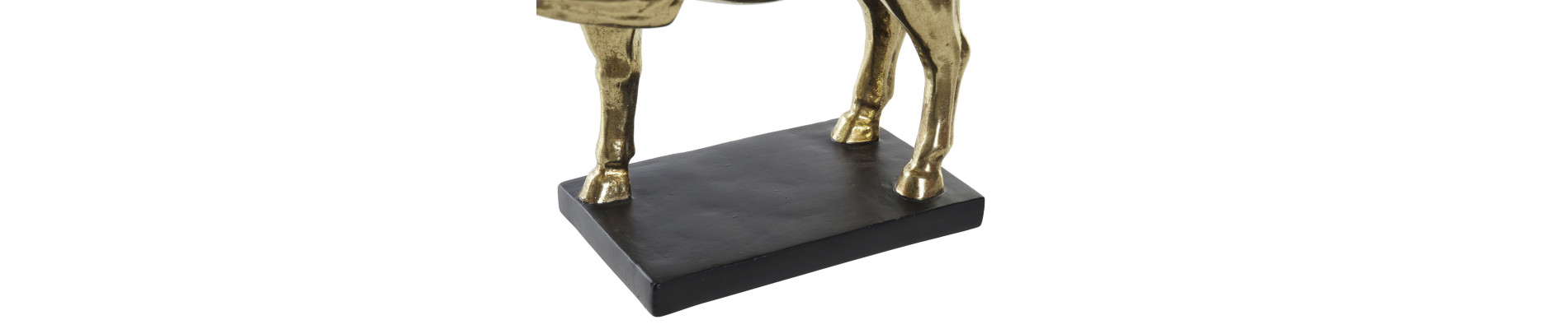 FIGURA RESINA 29X9X25 CABALLO DORADO